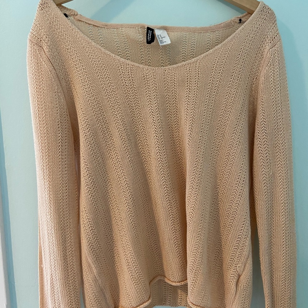Off-the-shoulder Pink Sweater